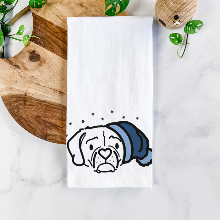 Winter Beanie Dog  Breed Tea Towel - 50+ Breeds