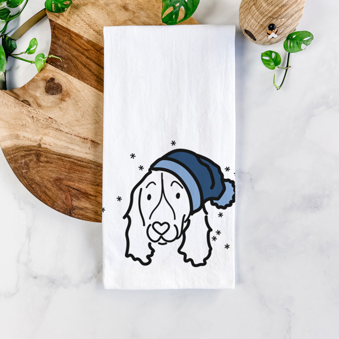 Winter Beanie Dog  Breed Tea Towel - 50+ Breeds