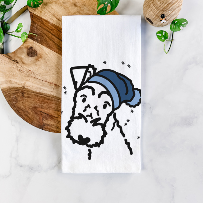 Winter Beanie Dog  Breed Tea Towel - 50+ Breeds