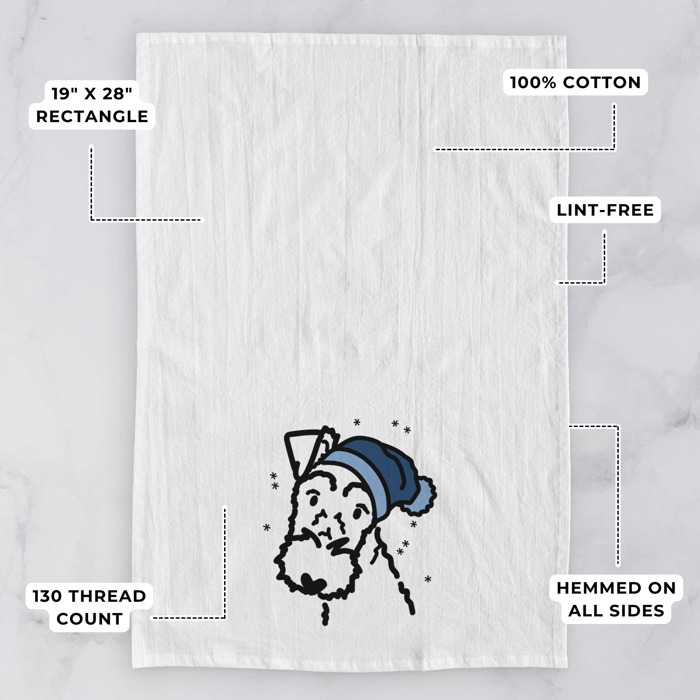 Winter Beanie Dog  Breed Tea Towel - 50+ Breeds