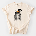 Medium Ivory - Cavalier King Charles Halloween Witch Dog Comfort Colors T-shirts - 25+ Dog Breeds