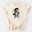 XL Ivory - Boston Terrier Halloween Witch Dog Comfort Colors T-shirts - 25+ Dog Breeds