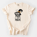 XL Ivory - Mini Schnauzer Halloween Witch Dog Comfort Colors T-shirts - 25+ Dog Breeds