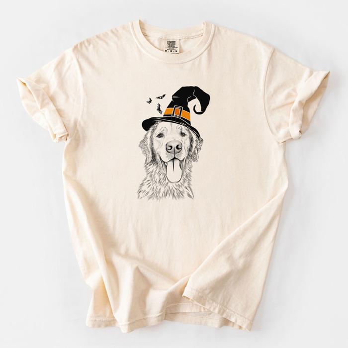 Halloween Witch Dog Comfort Colors T-shirts - 25+ Dog Breeds