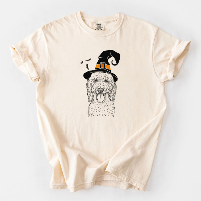 Halloween Witch Dog Comfort Colors T-shirts - 25+ Dog Breeds