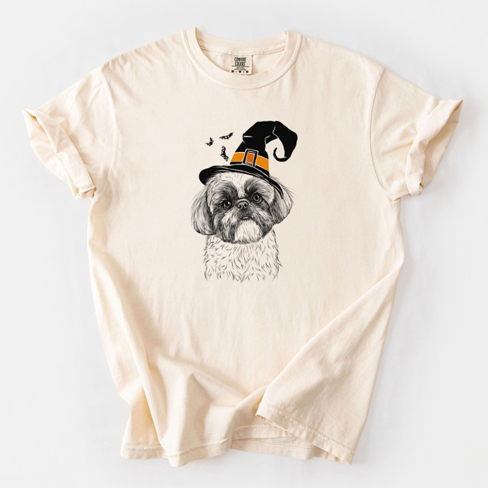 Halloween Witch Dog Comfort Colors T-shirts - 25+ Dog Breeds