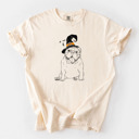 Small Ivory - English Bulldog Halloween Witch Dog Comfort Colors T-shirts - 25+ Dog Breeds