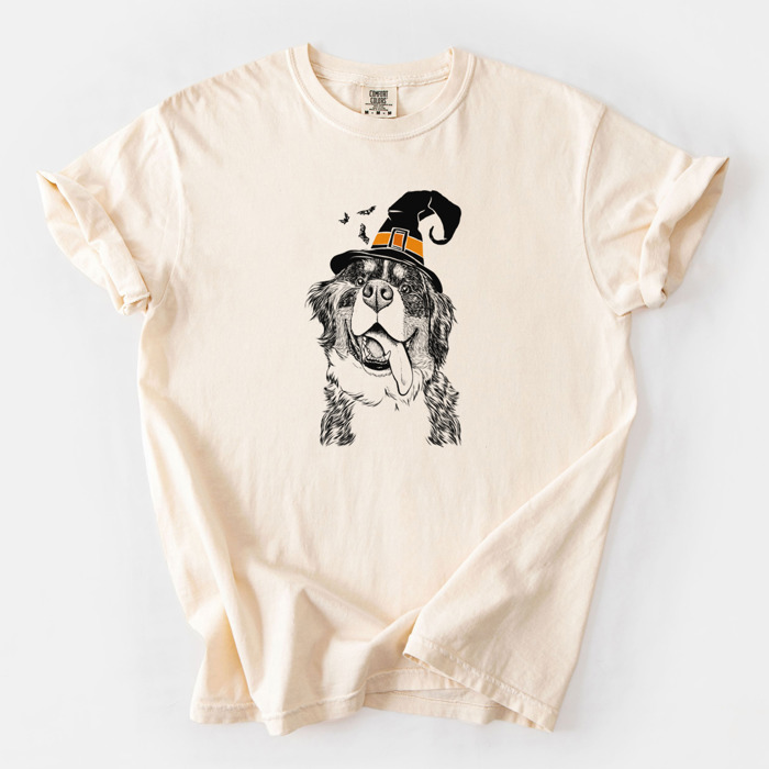 Halloween Witch Dog Comfort Colors T-shirts - 25+ Dog Breeds