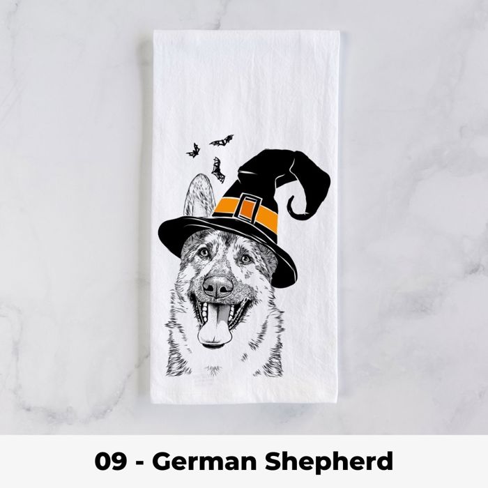 Halloween Dog Tea Towel - 25+ Breeds