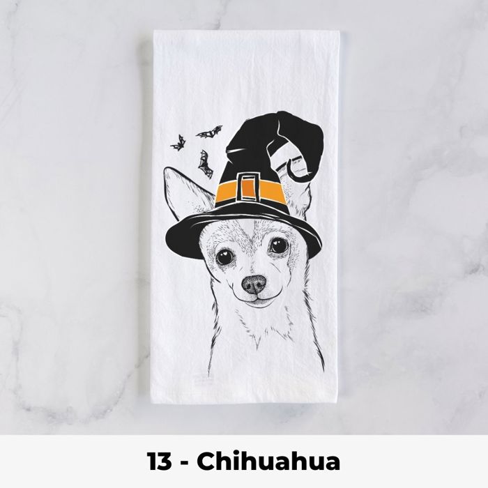 Halloween Dog Tea Towel - 25+ Breeds