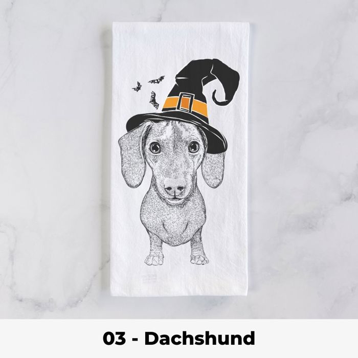 Halloween Dog Tea Towel - 25+ Breeds