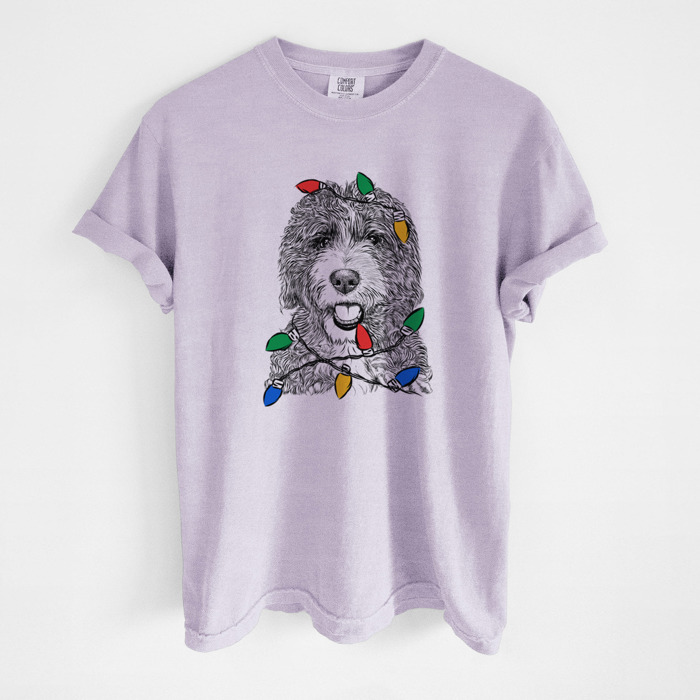 Christmas Lights Dog Breed Comfort Colors T-shirts - 40+ Dog Breeds