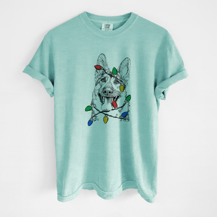 Christmas Lights Dog Breed Comfort Colors T-shirts - 40+ Dog Breeds