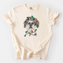 Large Ivory - German Shorthaired Pointer Christmas Lights Dog Breed Comfort Colors T-shirts - 40+ Dog Breeds