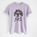 Large Orchid - German Shorthaired Pointer Christmas Lights Dog Breed Comfort Colors T-shirts - 40+ Dog Breeds