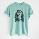 Large Chalky Mint - Cavalier King Charles Christmas Lights Dog Breed Comfort Colors T-shirts - 40+ Dog Breeds