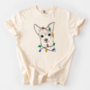 XXL Ivory - Chihuahua Christmas Lights Dog Breed Comfort Colors T-shirts - 40+ Dog Breeds
