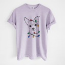 Large Orchid - Chihuahua Christmas Lights Dog Breed Comfort Colors T-shirts - 40+ Dog Breeds