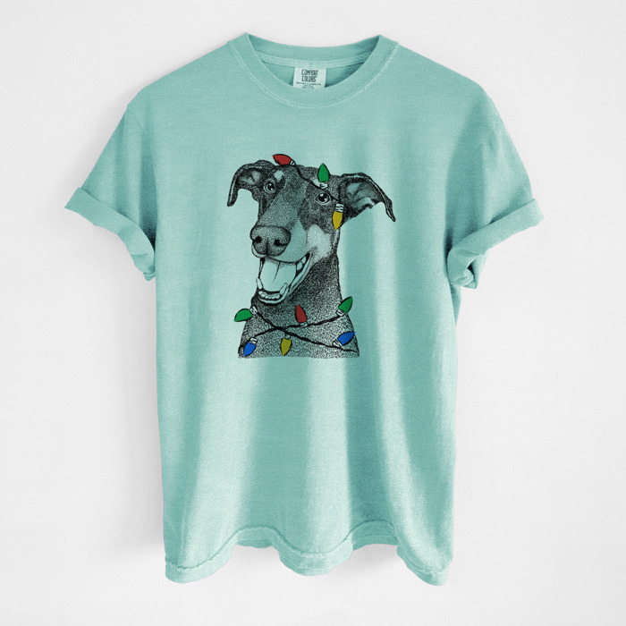 Christmas Lights Dog Breed Comfort Colors T-shirts - 40+ Dog Breeds