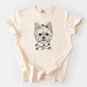 Small Ivory - Yorkie Christmas Lights Dog Breed Comfort Colors T-shirts - 40+ Dog Breeds
