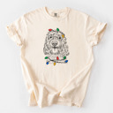 Small Ivory - Cockapoo Christmas Lights Dog Breed Comfort Colors T-shirts - 40+ Dog Breeds