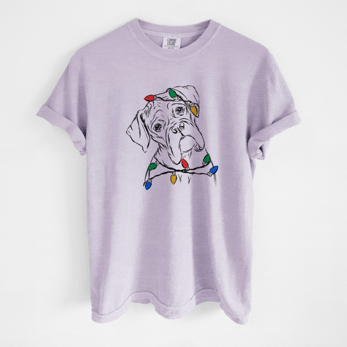 Christmas Lights Dog Breed Comfort Colors T-shirts - 40+ Dog Breeds