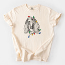 XXL Ivory - Basset Hound Christmas Lights Dog Breed Comfort Colors T-shirts - 40+ Dog Breeds