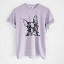 Large Orchid - Boston Terrier Christmas Lights Dog Breed Comfort Colors T-shirts - 40+ Dog Breeds