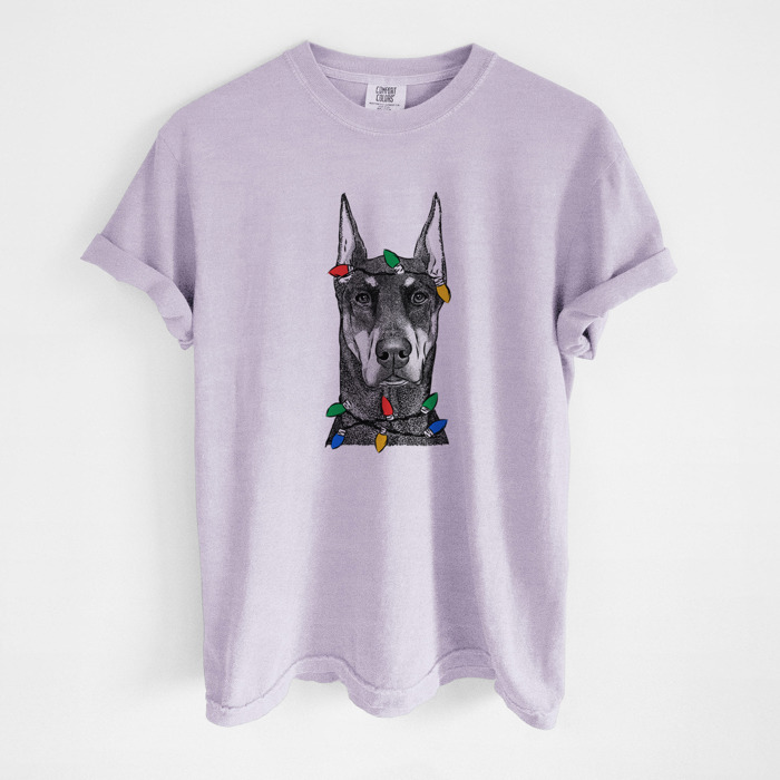 Christmas Lights Dog Breed Comfort Colors T-shirts - 40+ Dog Breeds