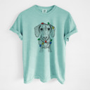 Small Chalky Mint - Dachshund Christmas Lights Dog Breed Comfort Colors T-shirts - 40+ Dog Breeds