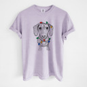 XXL Orchid - Dachshund Christmas Lights Dog Breed Comfort Colors T-shirts - 40+ Dog Breeds
