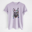 XXL Orchid - Belgian Malinois Christmas Lights Dog Breed Comfort Colors T-shirts - 40+ Dog Breeds
