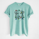 Medium Chalky Mint - Australian Shepherd Christmas Lights Dog Breed Comfort Colors T-shirts - 40+ Dog Breeds