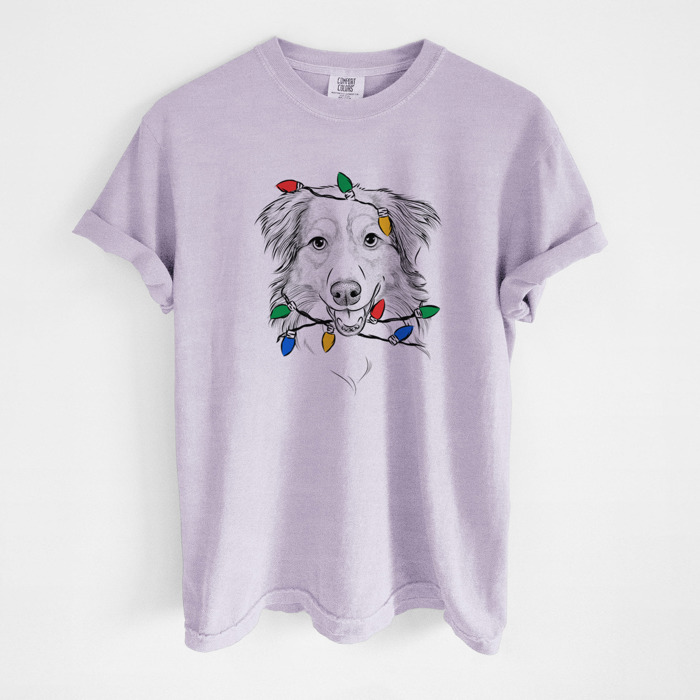 Christmas Lights Dog Breed Comfort Colors T-shirts - 40+ Dog Breeds