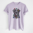 Large Orchid - Black Lab Christmas Lights Dog Breed Comfort Colors T-shirts - 40+ Dog Breeds