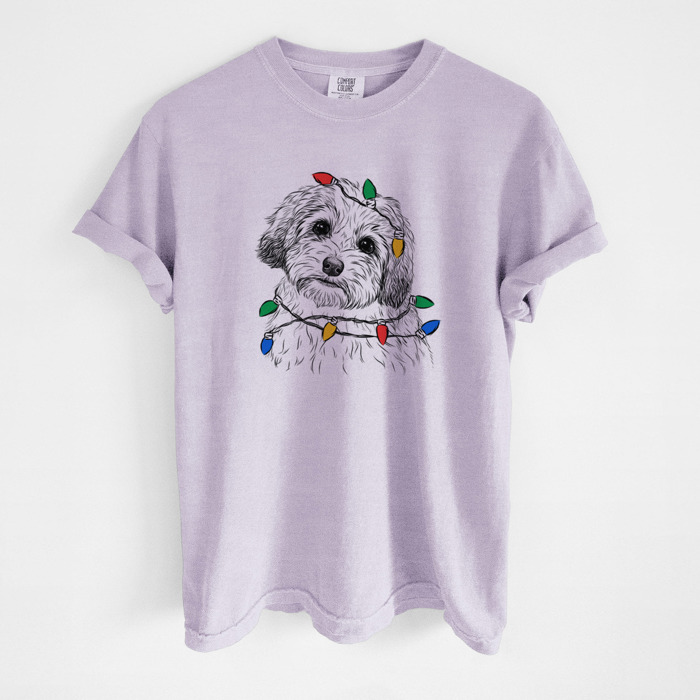 Christmas Lights Dog Breed Comfort Colors T-shirts - 40+ Dog Breeds
