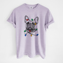 XXL Orchid - French Bulldog 1 Christmas Lights Dog Breed Comfort Colors T-shirts - 40+ Dog Breeds