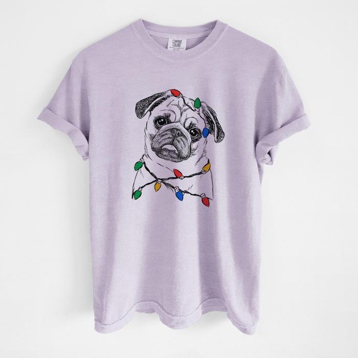 Christmas Lights Dog Breed Comfort Colors T-shirts - 40+ Dog Breeds