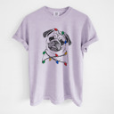 Small Orchid - Pug Christmas Lights Dog Breed Comfort Colors T-shirts - 40+ Dog Breeds