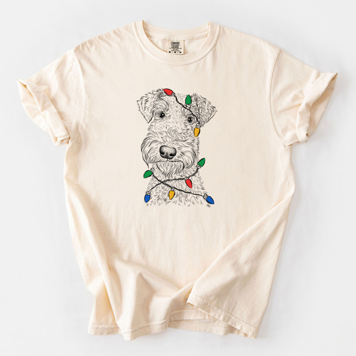 Christmas Lights Dog Breed Comfort Colors T-shirts - 40+ Dog Breeds