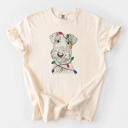 XL Ivory - Airedale Terrier Christmas Lights Dog Breed Comfort Colors T-shirts - 40+ Dog Breeds