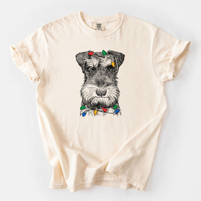 Christmas Lights Dog Breed Comfort Colors T-shirts - 40+ Dog Breeds