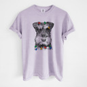 Medium Orchid - Mini Schnauzer Christmas Lights Dog Breed Comfort Colors T-shirts - 40+ Dog Breeds