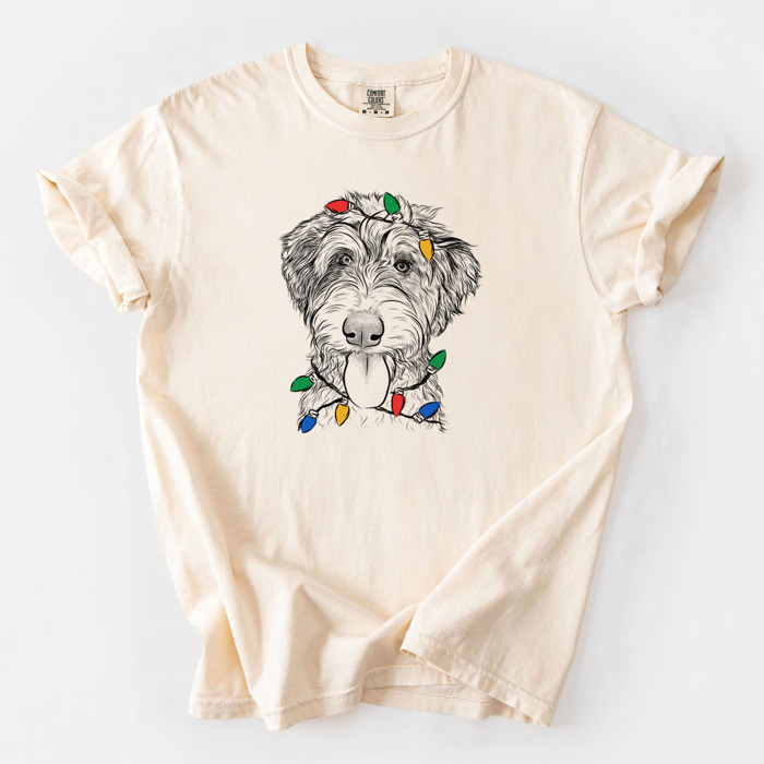 Christmas Lights Dog Breed Comfort Colors T-shirts - 40+ Dog Breeds