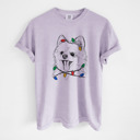 XXL Orchid - Pomeranian Christmas Lights Dog Breed Comfort Colors T-shirts - 40+ Dog Breeds