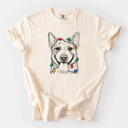 Small Ivory - Australian Cattle Dog Christmas Lights Dog Breed Comfort Colors T-shirts - 40+ Dog Breeds