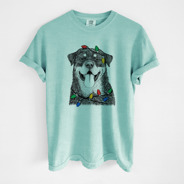 Christmas Lights Dog Breed Comfort Colors T-shirts - 40+ Dog Breeds