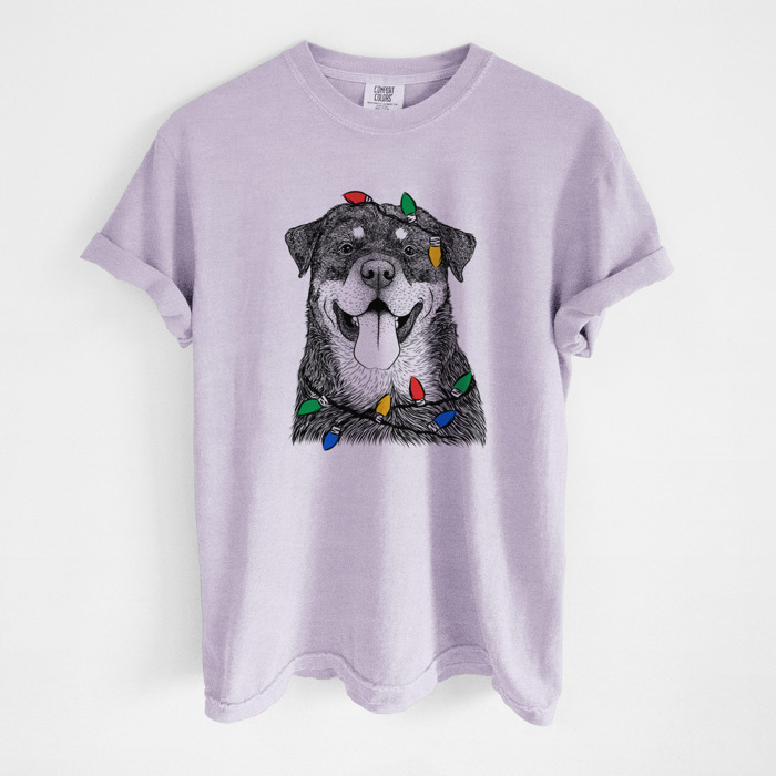 Christmas Lights Dog Breed Comfort Colors T-shirts - 40+ Dog Breeds