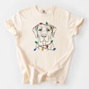 XL Ivory - Labrador Retriever 1 Christmas Lights Dog Breed Comfort Colors T-shirts - 40+ Dog Breeds