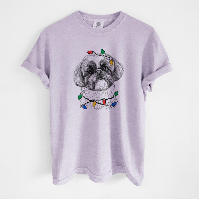 Christmas Lights Dog Breed Comfort Colors T-shirts - 40+ Dog Breeds